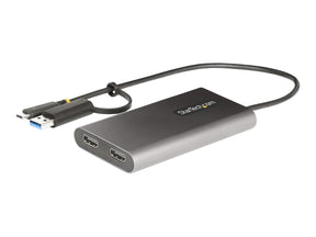 StarTech.com USB-C to Dual-HDMI Adapter, USB-C or A to 2x HDMI, 4K 60Hz, 100W PD Pass-Through, 1ft (30cm)