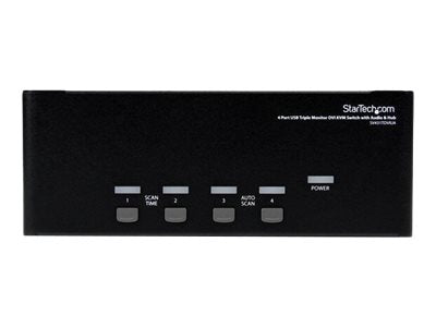 StarTech.com 4 Port Dreifach Monitor DVI USB KVM Switch mit Audio und USB 2.0 Hub