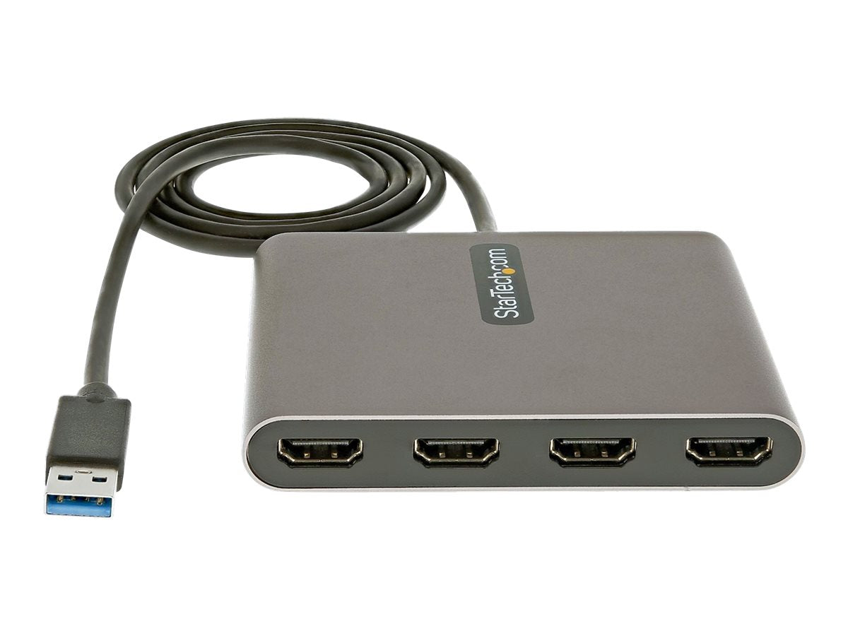 StarTech.com USB 3.0 auf 4x HDMI Adapter - Externe Video- und Grafikkarte - USB Typ-A auf Quad HDMI Display Adapter Dongle - 1080p 60Hz - Multi Monitor USB A auf HDMI Konverter - Windows (USB32HD4)