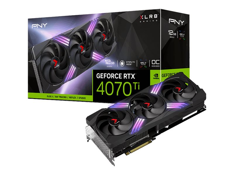 PNY XLR8 GeForce RTX 4070 Ti Gaming VERTO EPIC-X RGB Overclocked Triple Fan