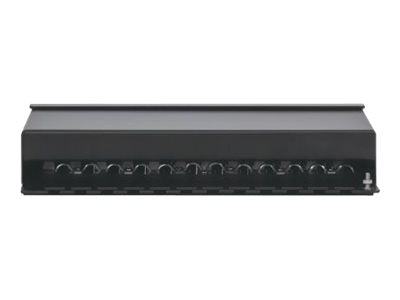 Intellinet Patch Panel, Cat6a, FTP, 12-Port, Desktop, Shielded, 90° Top-Entry Punch Down Blocks, Black