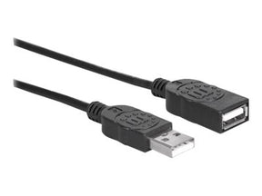 Manhattan USB-A to USB-A Extension Cable, 1m, Male to Female, 480 Mbps (USB 2.0)