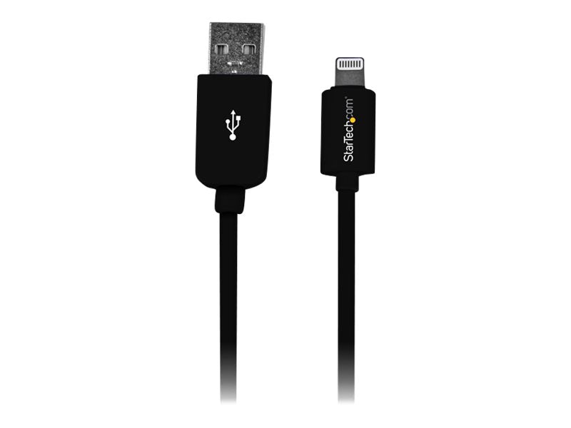 StarTech.com 3m Apple 8 Pin Lightning Connector auf USB Kabel - USB Kabel für iPhone / iPod / iPad - Ladekabel / Datenkabel - Schwarz - Lightning-Kabel - Lightning (M)