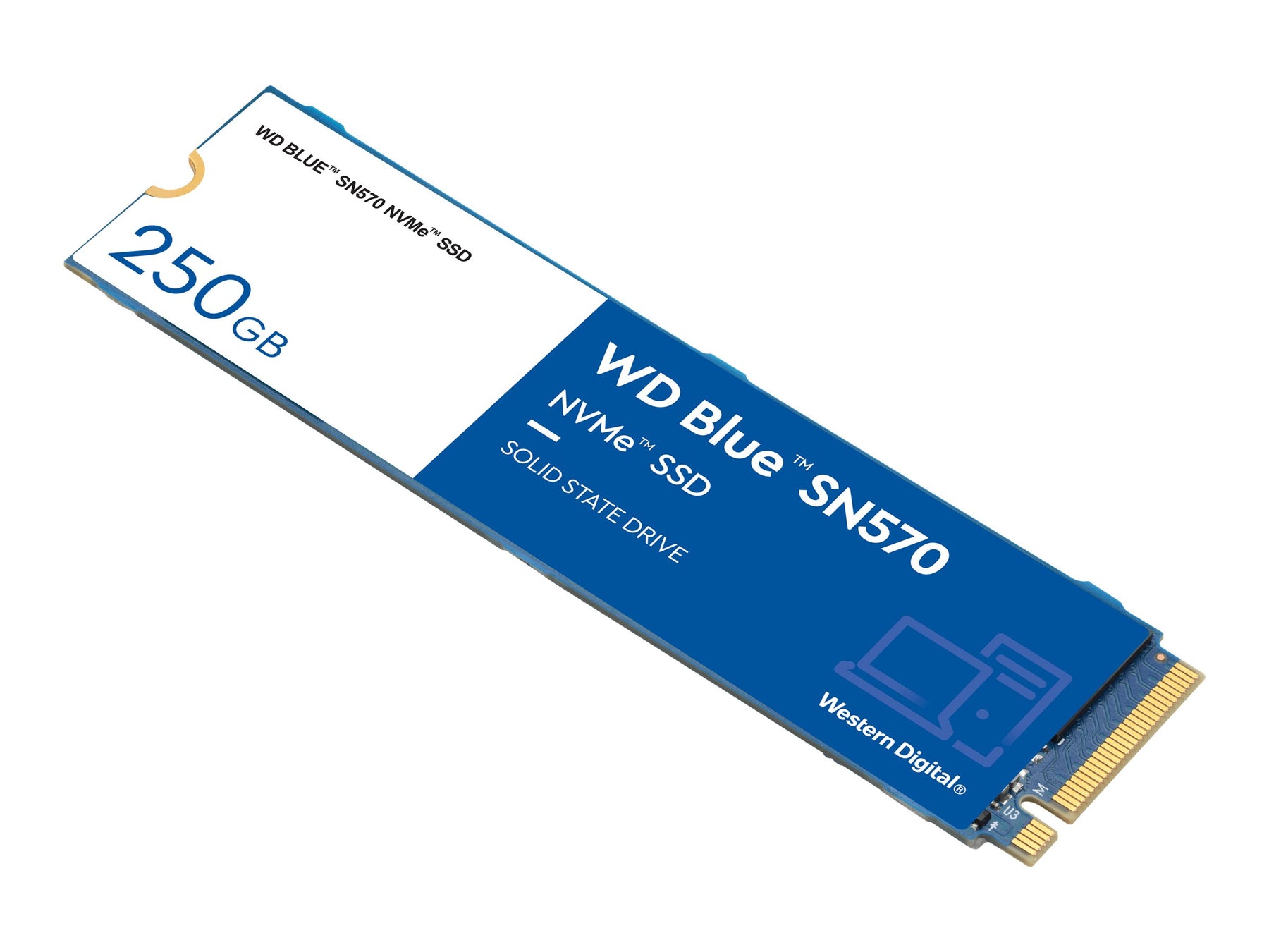 WD Blue SN570 NVMe SSD WDS250G3B0C - SSD - 250 GB - intern - M.2 2280 - PCIe 3.0 x4 (NVMe)