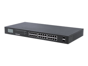 Intellinet 24-Port Gigabit Ethernet PoE+ Switch with 2 SFP Ports, LCD Display, IEEE 802.3at/af Power over Ethernet (PoE+/PoE)