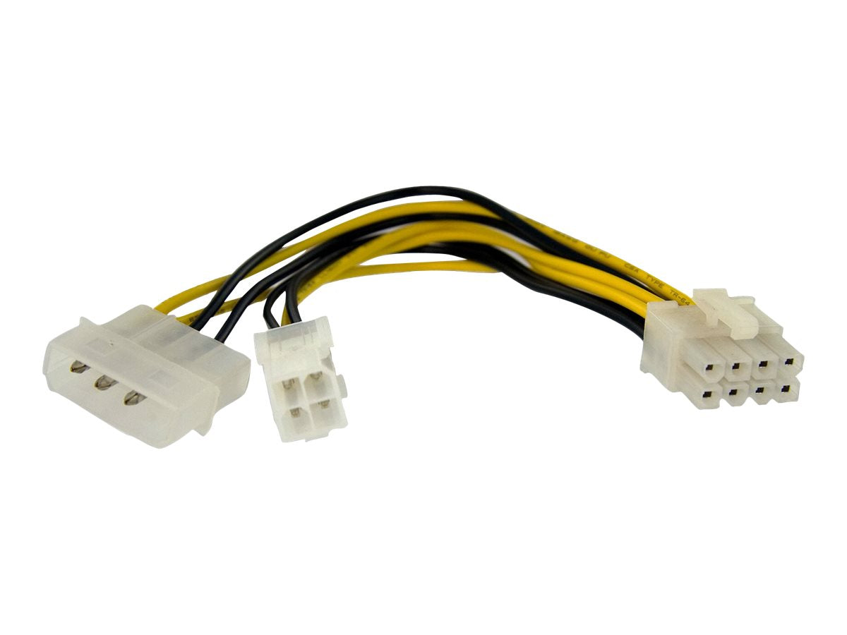 StarTech.com 15cm 4pin auf 8pin EPS-Netzadapter mit LP4 - Bu/St - Stromadapter Buchse/ Stecker - Netzteil - 4 PIN ATX12V (W)