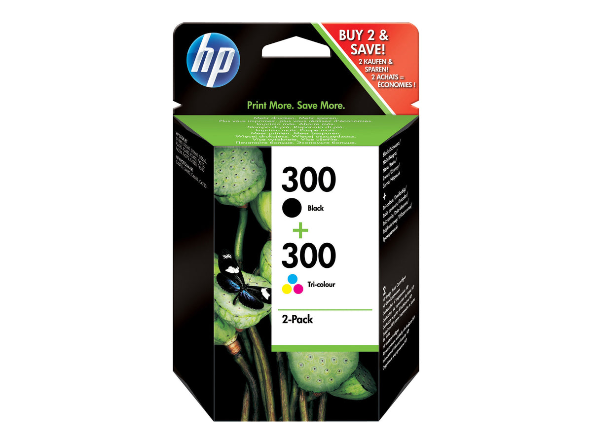 HP 300 - 2er-Pack - Schwarz, Farbe (Cyan, Magenta, Gelb)