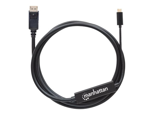 Manhattan USB-C to DisplayPort Cable, 4K@60Hz, 2m, Male to Male, Black, Equivalent to Startech CDP2DP2MBD, Three Year Warranty, Polybag - DisplayPort-Kabel - 24 pin USB-C (M)