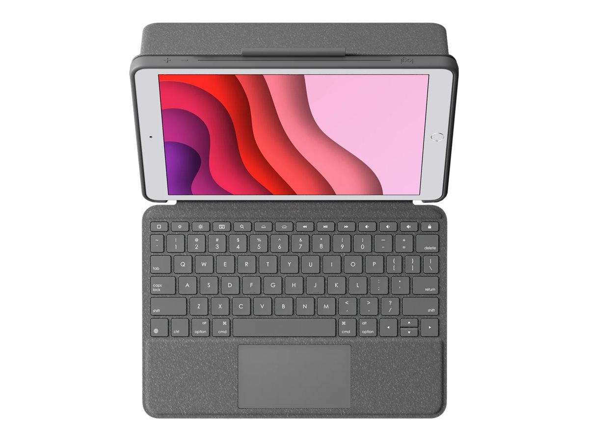 Logitech Combo Touch - Tastatur und Foliohülle - mit Trackpad - hintergrundbeleuchtet - Apple Smart connector - QWERTZ - Schweiz - Graphite - für Apple 10.2-inch iPad (7. Generation, 8. Generation, 9. Generation)