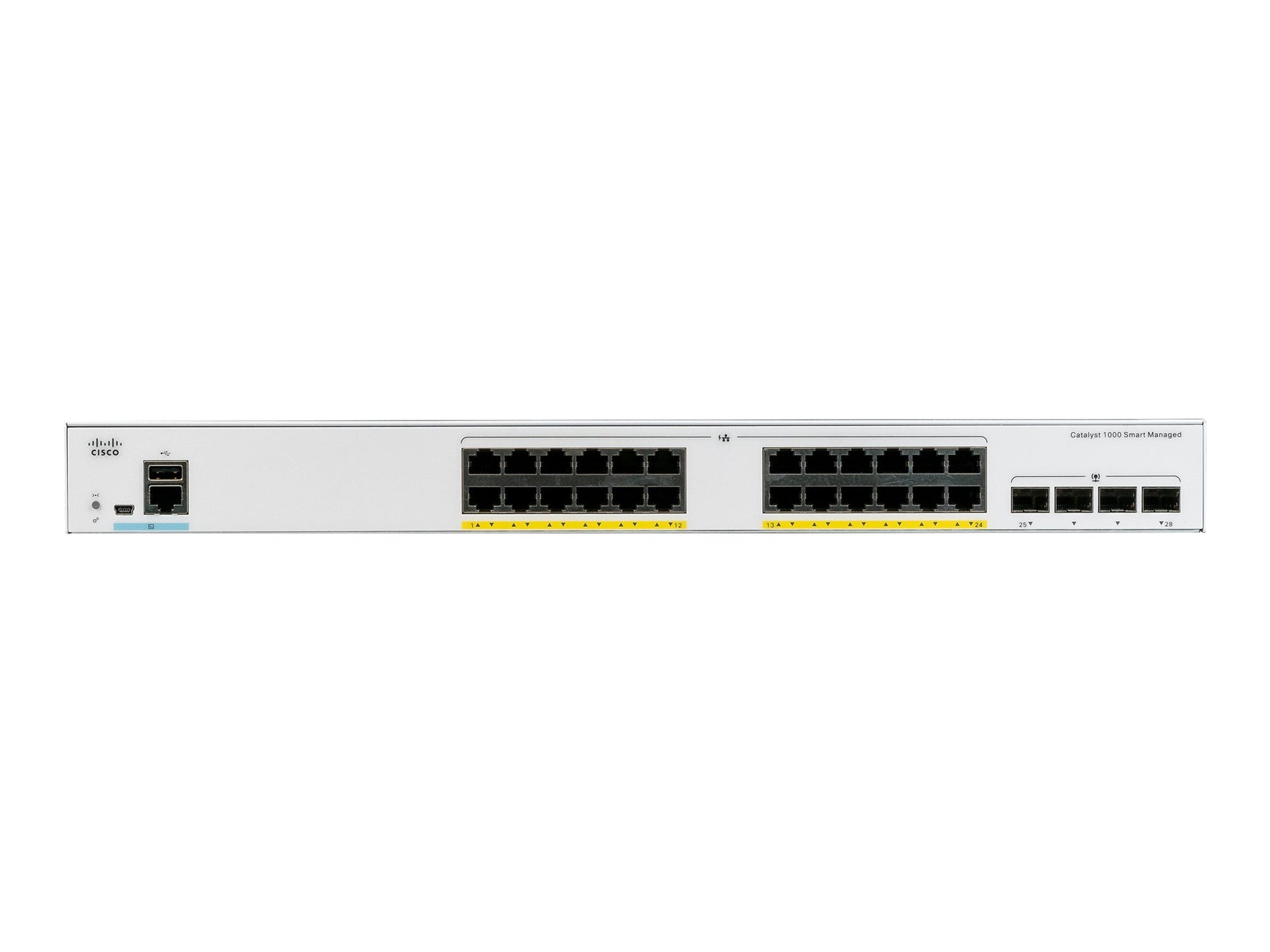 Cisco Catalyst 1000-24T-4X-L - Switch - managed - 24 x 10/100/1000 + 4 x 10 Gigabit SFP+ (Uplink)