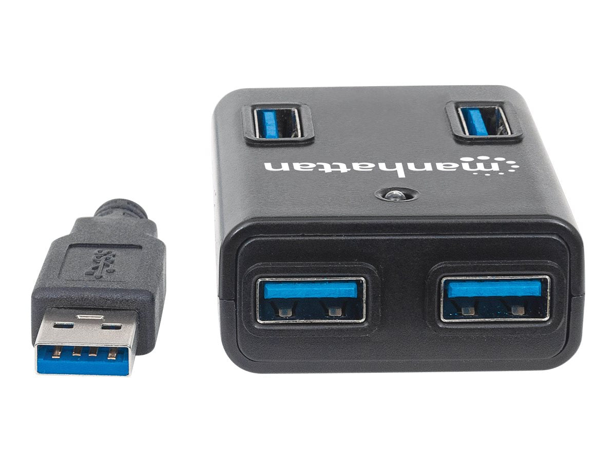 Manhattan USB-A 4-Port Hub, 4x USB-A Ports, 5 Gbps (USB 3.2 Gen1 aka USB 3.0)