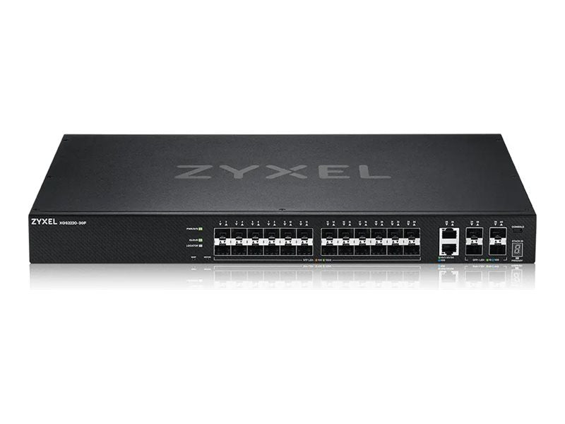 ZyXEL XGS2220 Series XGS2220-30F - Switch - L3-Zugang, NebulaFLEX Cloud - managed - 24 x 100/1000 Base-X + 6 x 10 Gigabit (Uplink)