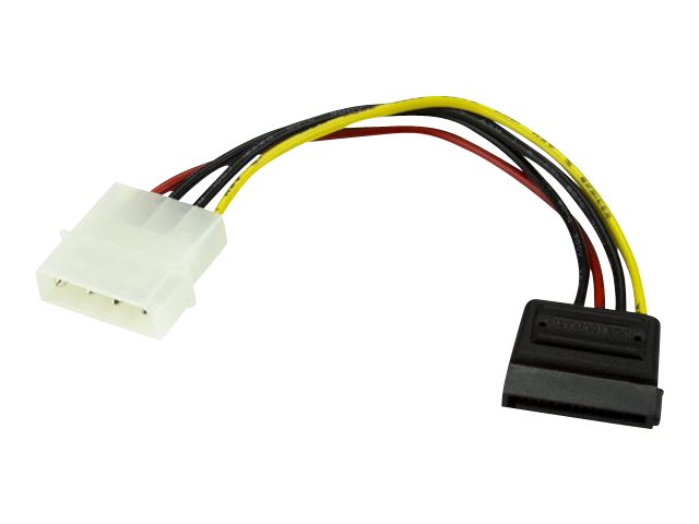 StarTech.com 15cm 4 Pin Molex auf SATA Kabel - LP4 / Serial-ATA Stromadapter - S-ATA 15 Pin Buchse / 4 Pin LP-4 Stecker - Stromkabel - SATA-Stromstecker (M)