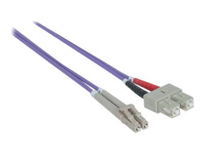 Intellinet Fibre Optic Patch Cable, OM4, LC/SC, 1m, Violet, Duplex, Multimode, 50/125 Âµm, LSZH, Fiber, Lifetime Warranty, Polybag - Patch-Kabel - SC multi-mode (M)