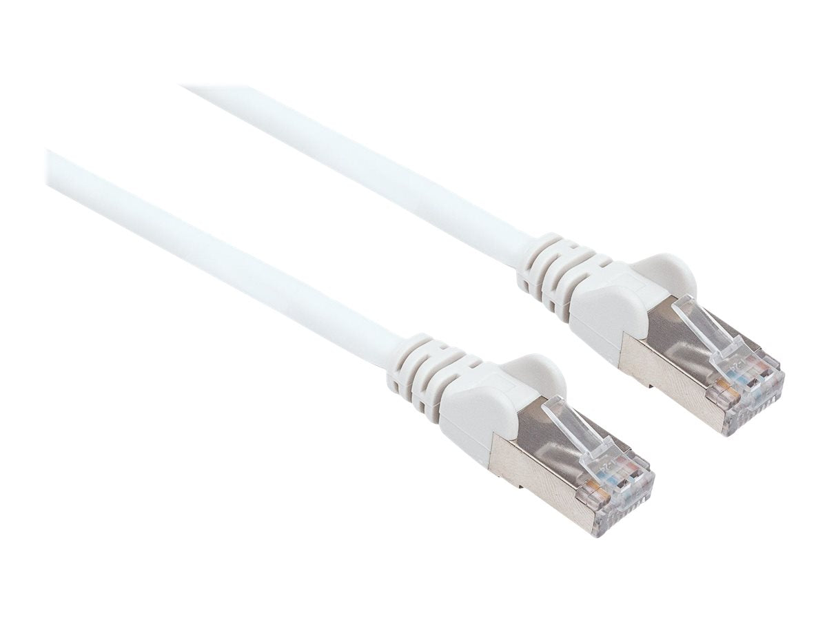 Intellinet Network Patch Cable, Cat7 Cable/Cat6A Plugs, 0.25m, White, Copper, S/FTP, LSOH / LSZH, PVC, RJ45, Gold Plated Contacts, Snagless, Booted, Lifetime Warranty, Polybag - Netzwerkkabel - RJ-45 (M)