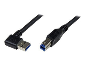 StarTech.com 1m USB 3.0 SuperSpeed Kabel A auf B rechts gewinkelt - Schwarz - USB3.0 Anschlusskabel - Stecker/Stecker - USB-Kabel - USB Type B (M)