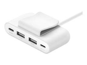 Belkin BoostCharge - Ladesteifen - 4 Ausgabeanschlussstellen (2 x USB, 2 x USB-C)