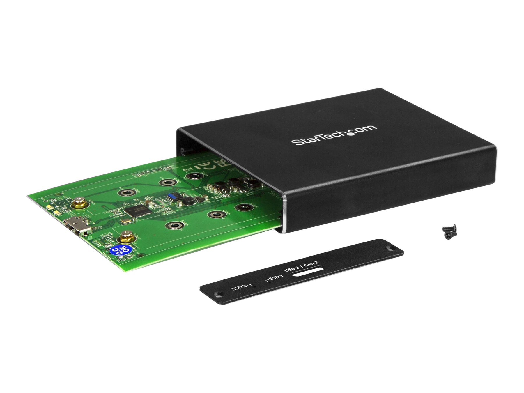 StarTech.com SSD Festplattengehäuse für zwei M.2 Festplatten - USB 3.1 Type C - USB C Kabel - USB 3.1 Case zu 2x M2 Adapter - Flash-Speicher-Array - 2 Schächte - USB 3.1 (extern)