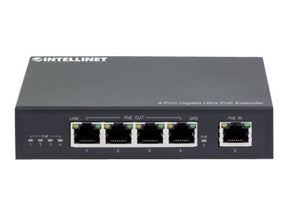 Intellinet 4-Port Gigabit Ultra PoE Extender, Adds up to 100 m (328 ft.)