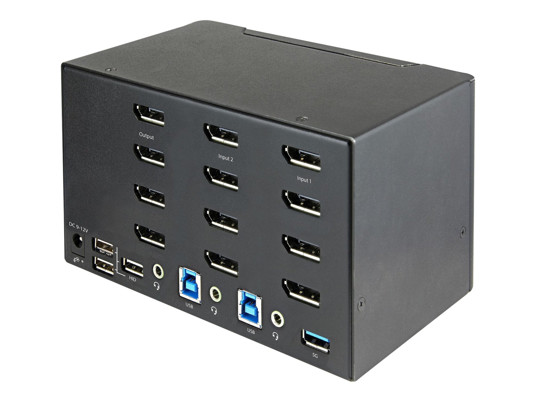 StarTech.com 2 Port Quad Monitor DisplayPort KVM Switch - 4K 60 Hz UHDR - DP 1.2 KVM Switch mit USB 3.0 Hub mit 2x USB 3.0(5 Gbit/s) und 4x USB 2.0 HID Anschlüssen, Audio - Hotkey - TAA (SV231QDPU34K)