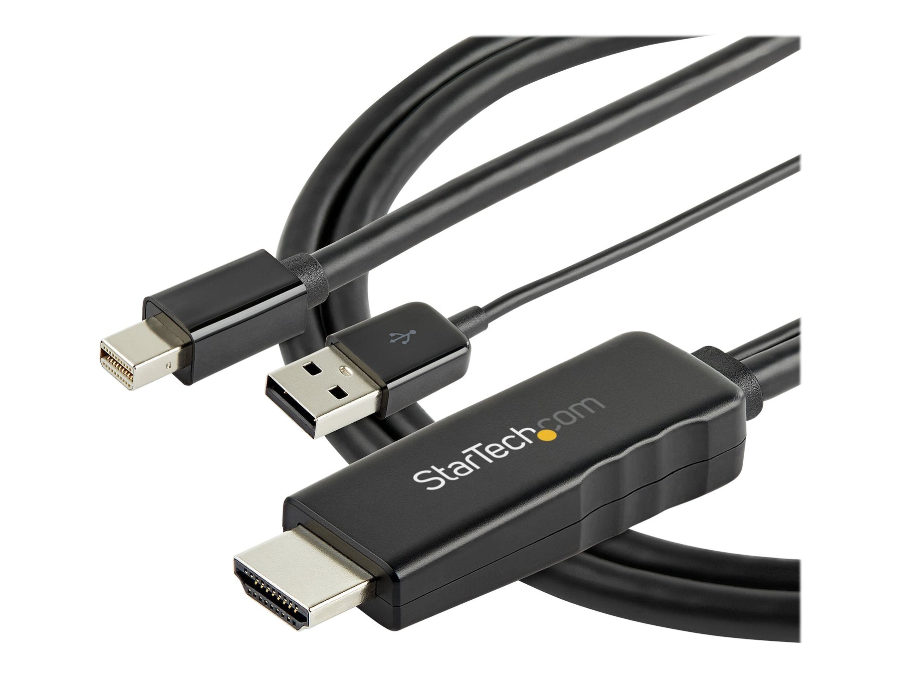 StarTech.com 3ft (1m) HDMI to Mini DisplayPort Cable 4K 30Hz, Active HDMI to mDP Adapter Converter Cable with Audio, USB Powered, Mac & Windows, HDMI Male to mDP Male Video Adapter Cable - HDMI to mDP Converter (HD2MDPMM1M)