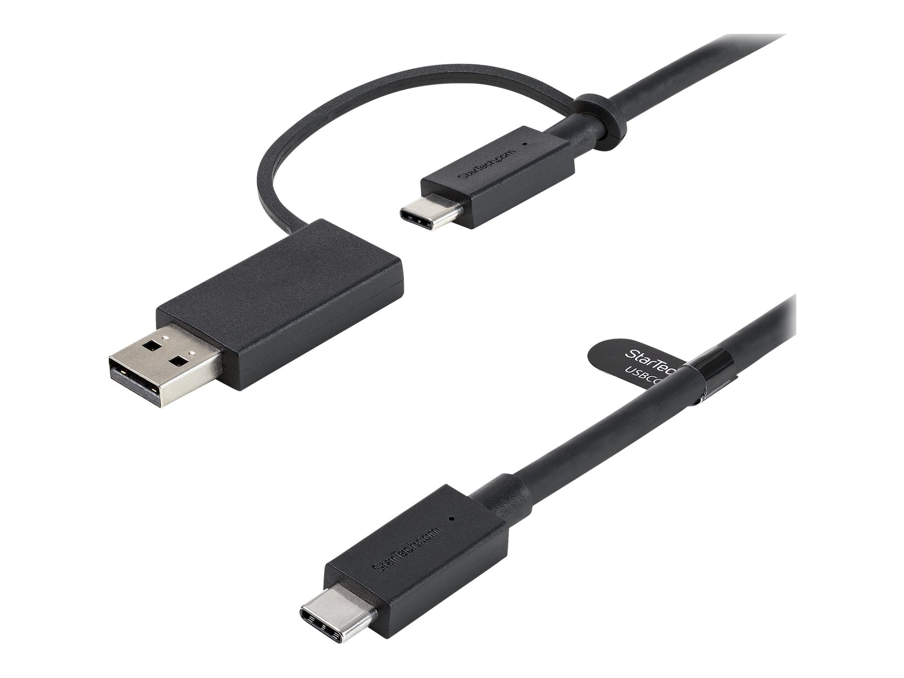 StarTech.com 1m USB-C Kabel mit USB-A Adapter Dongle - Hybrid 2-in-1 USB-C Kabel mit USB-A - USB-C auf USB-C (10Gbit/s - 100W PD)