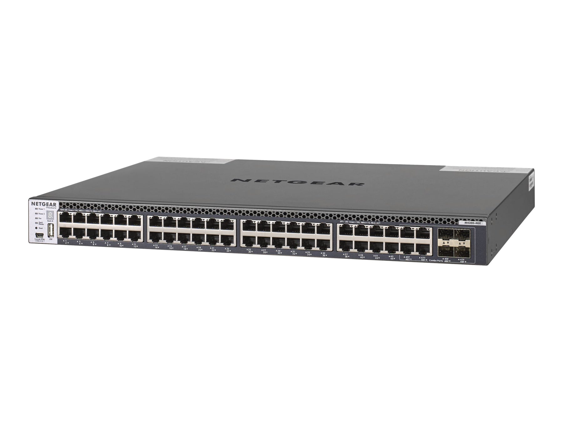 Netgear M4300-48X - Switch - L3 - managed - 48 x 10 Gigabit Ethernet + 4 x 10 Gigabit SFP+, gemeinsam genutzt