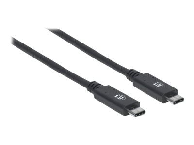 Manhattan USB-C to USB-C Cable, 1m, Male to Male, Black, 10 Gbps (USB 3.2 Gen2 aka USB 3.1)