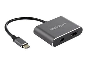 StarTech.com CDP2HDMDP USB-C-Multiport Adapter (4K 60Hz UHD, 2-in-1 USB Typ C auf HDMI/mDP Display oder Monitor)