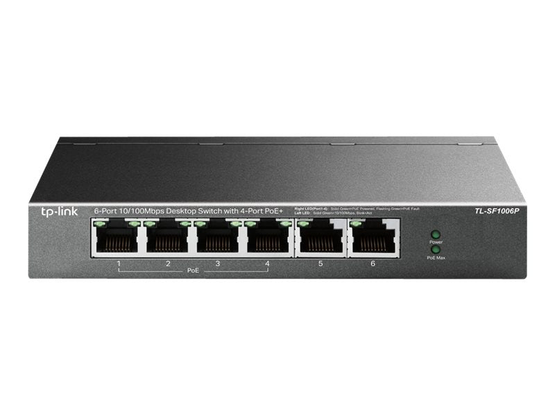 TP-LINK TL-SF1006P V4 - Switch - unmanaged - 6 x 10/100 (4 PoE+)