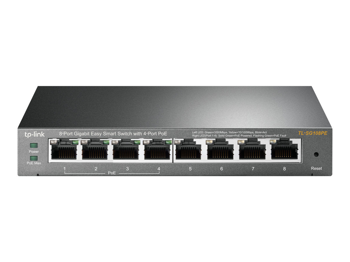 TP-LINK Easy Smart TL-SG108PE - Switch - Smart - 4 x 10/100/1000 (4 PoE)