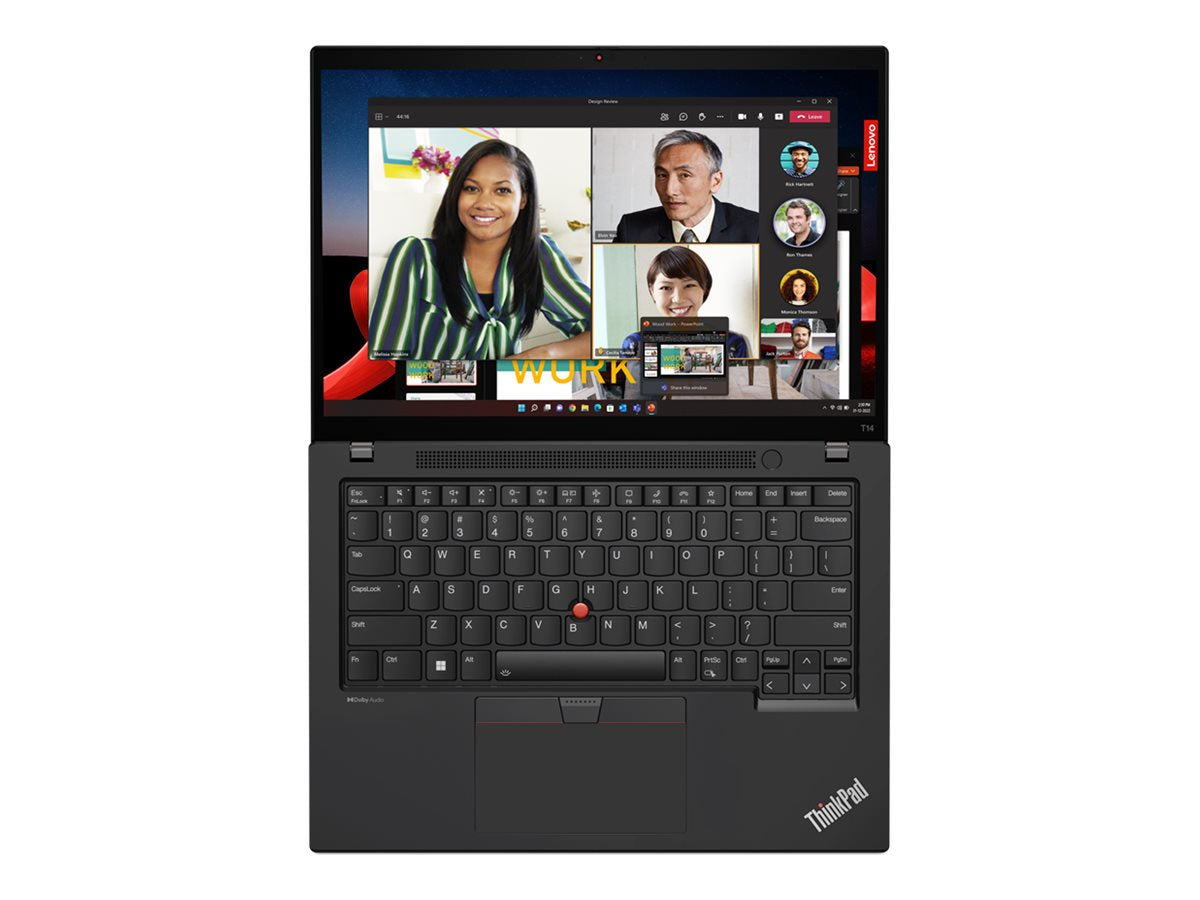 Lenovo ThinkPad T14 Gen 4 21HD - 180°-Scharnierdesign - Intel Core i7 1355U / 1.7 GHz - Win 11 Pro - Intel Iris Xe Grafikkarte - 32 GB RAM - 1 TB SSD TCG Opal Encryption 2, NVMe, Performance - 35.6 cm (14")