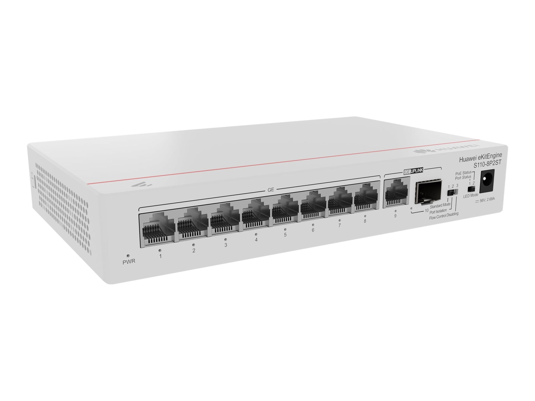 Huawei eKitEngine S110 Series S110-8P2ST - Switch - 1 x Gigabit SFP + 8 x 10/100/1000 (PoE+)