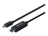 Manhattan Mini DisplayPort 1.1 to HDMI Cable, 1080p@60Hz, 1.8m, Male to Male, Black, Three Year Warranty, Polybag