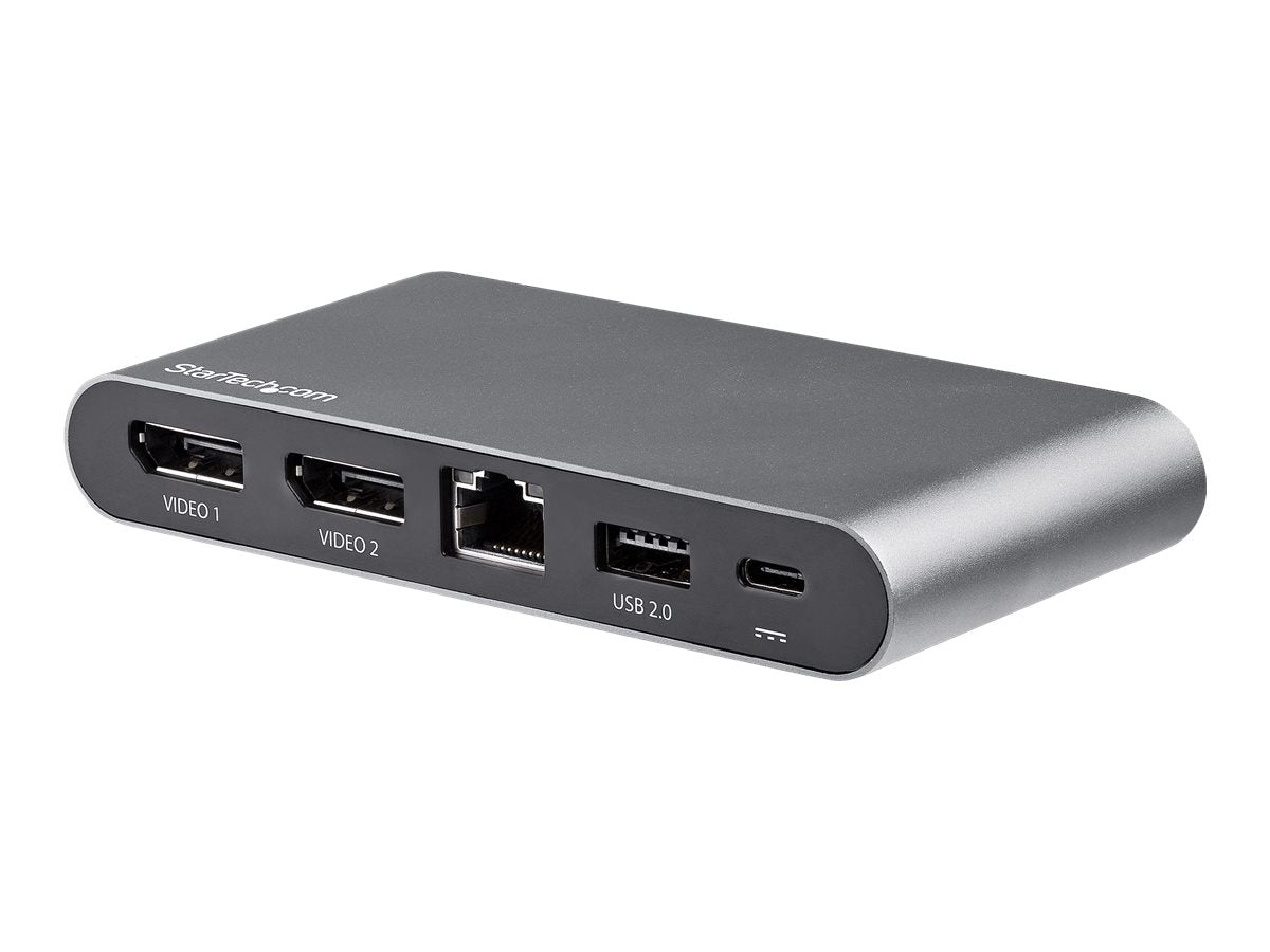 StarTech.com USB C Dock, 4K Dual Monitor DisplayPort, Mini Laptop Docking Station, 100W Power Delivery Passthrough, GbE, 2-Port USB-A Hub, USB Type-C Multiport Adapter 3.3' Cable, Dual DP - Portable USB-C Dock (DK30C2DAGPD)