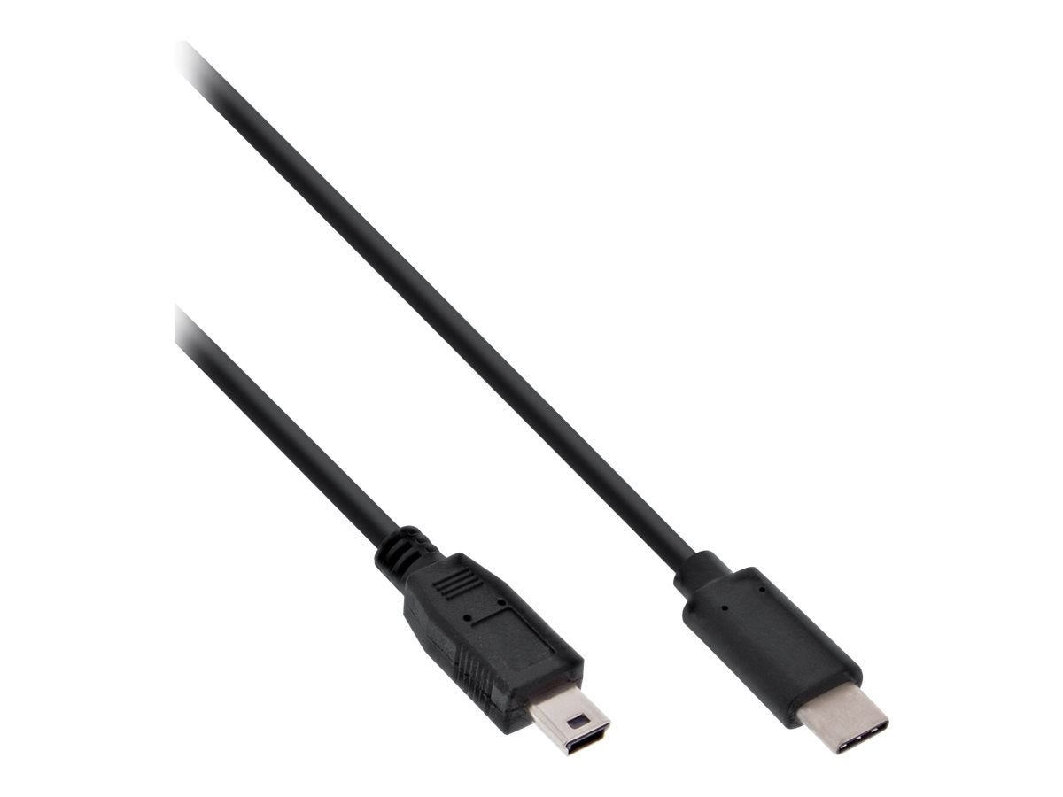 InLine USB 2.0 Kabel - USB-C Stecker an Mini-B Stecker - schwarz - 3m