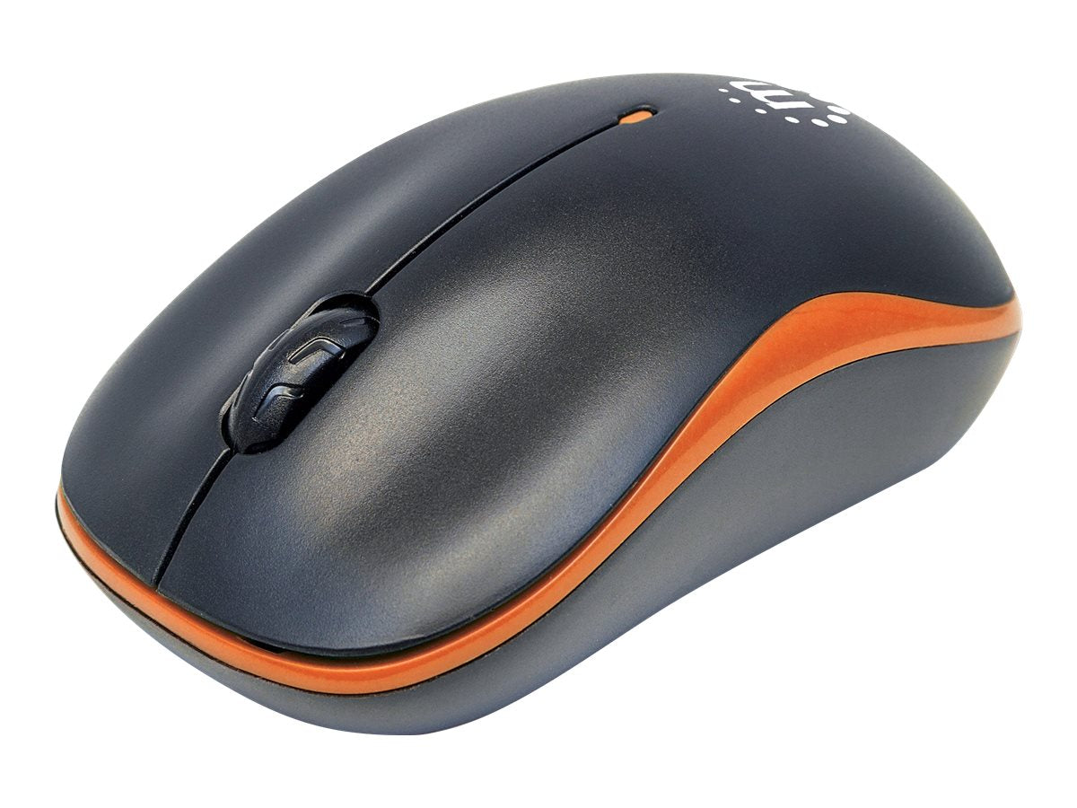 Manhattan Success Wireless Mouse, Black/Orange, 1000dpi, 2.4Ghz (up to 10m)