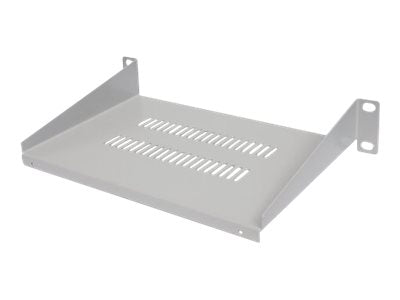 Intellinet 10" Fachboden zur Frontmontage, 1 HE, Montage an den beiden vorderen Profilschienen, 150 mm Tiefe, perforiert, grau - Rack - Regal - Grau, RAL 7035 - 1U - 25.4 cm (10")