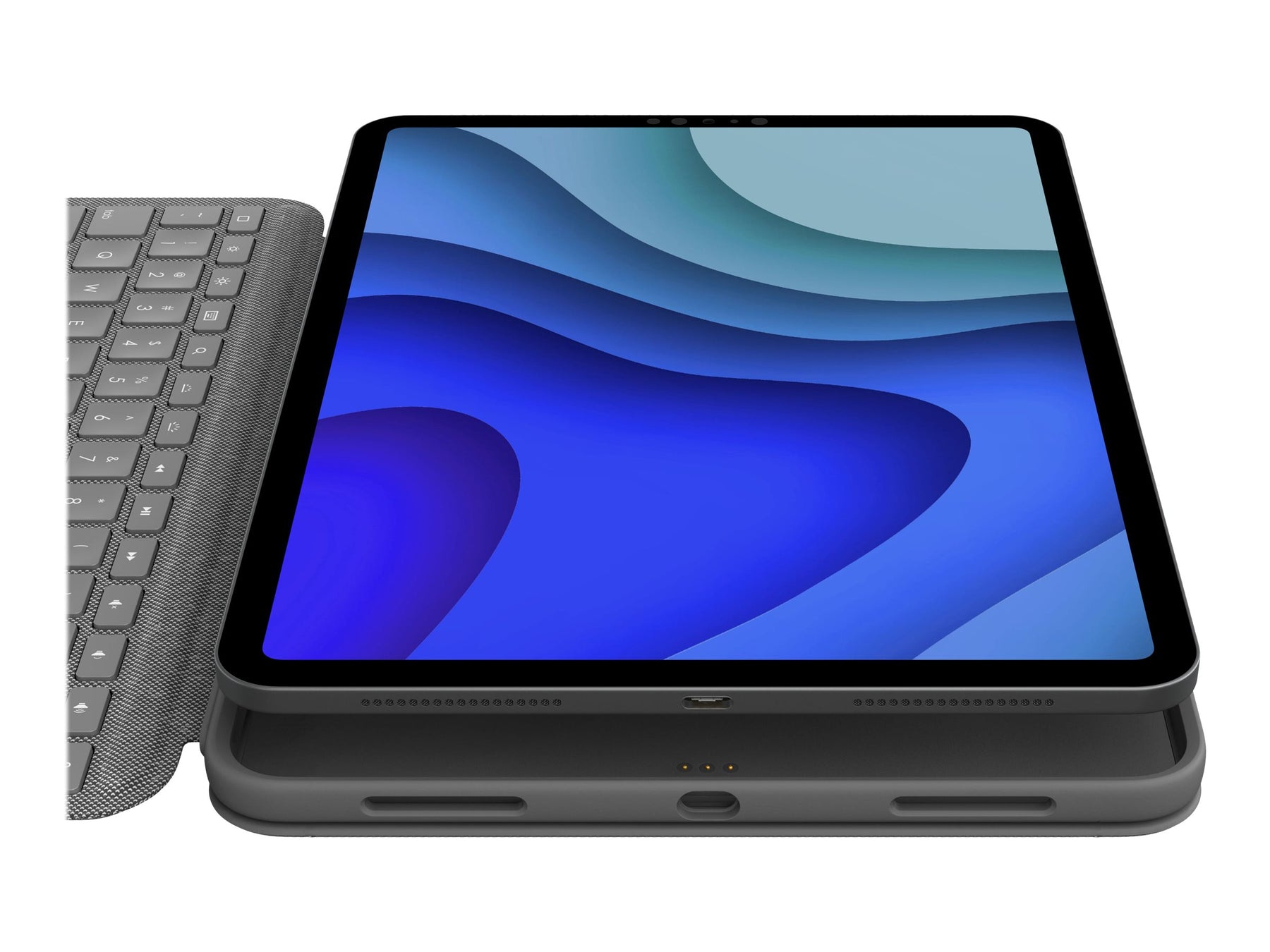 Logitech Folio Touch - Tastatur und Foliohülle - mit Trackpad - hinterleuchtet - Apple Smart connector - QWERTZ - Schweiz - Graphite - für Apple 11-inch iPad Pro (1. Generation, 2. Generation)