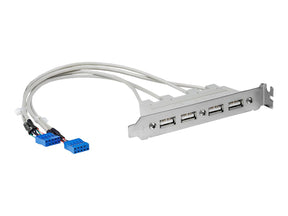 StarTech.com 4 Port USB 2.0 Buchse Slotblech Adapter mit 2x 10-Pin Mainboard Header - USB-Konsole - USB (W)