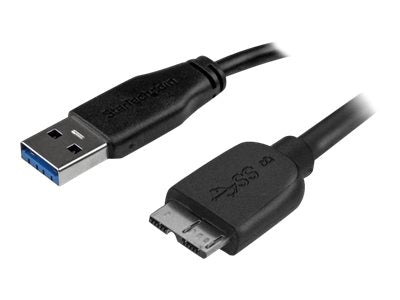 StarTech.com 3m schlankes SuperSpeed USB 3.0 A auf Micro B Kabel - St/St - USB 3.0 Anschlusskabel - Schwarz - USB-Kabel - Micro-USB Type B (M)