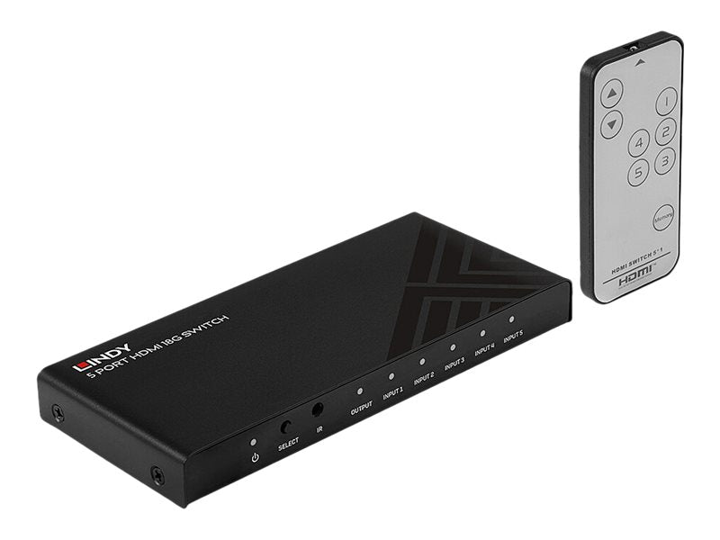 Lindy 5 Port HDMI 2.0 18G Switch - Video/Audio-Schalter