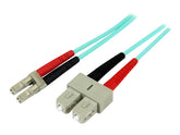 StarTech.com 2m Fiber Optic Cable - 10 Gb Aqua - Multimode Duplex 50/125 - LSZH - LC/SC - OM3 - LC to SC Fiber Patch Cable (A50FBLCSC2)