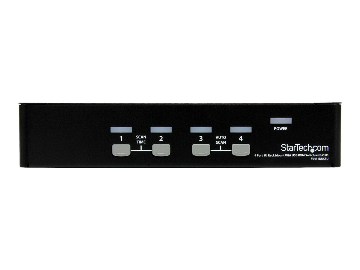 StarTech.com 4-Port USB KVM Swith with OSD - TAA Compliant - 1U Rack Mountable VGA KVM Switch (SV431DUSBU)