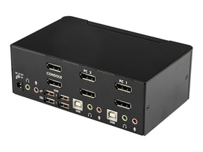 StarTech.com 2 Port Dual DisplayPort USB KVM Switch mit Audio