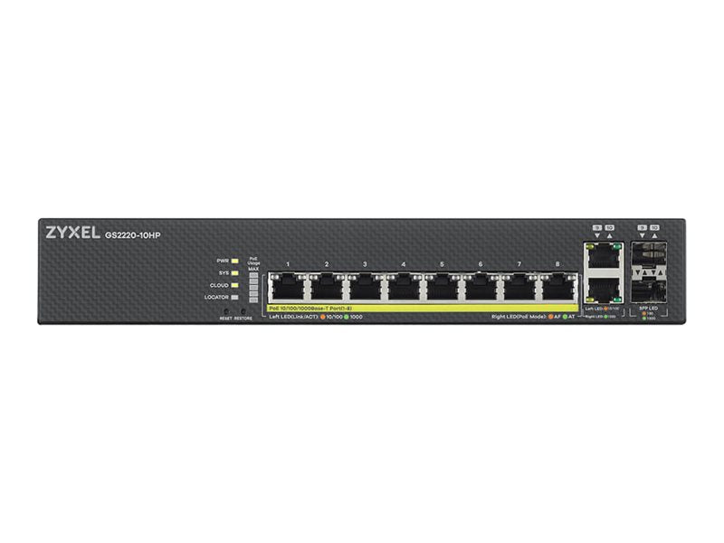 ZyXEL GS2220-10HP - Switch - managed - 8 x 10/100/1000 (PoE+)