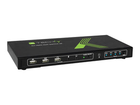 Techly 4x1 USB HDMI KVM Switch 4Kx2K - KVM-/Audio-/USB-Switch