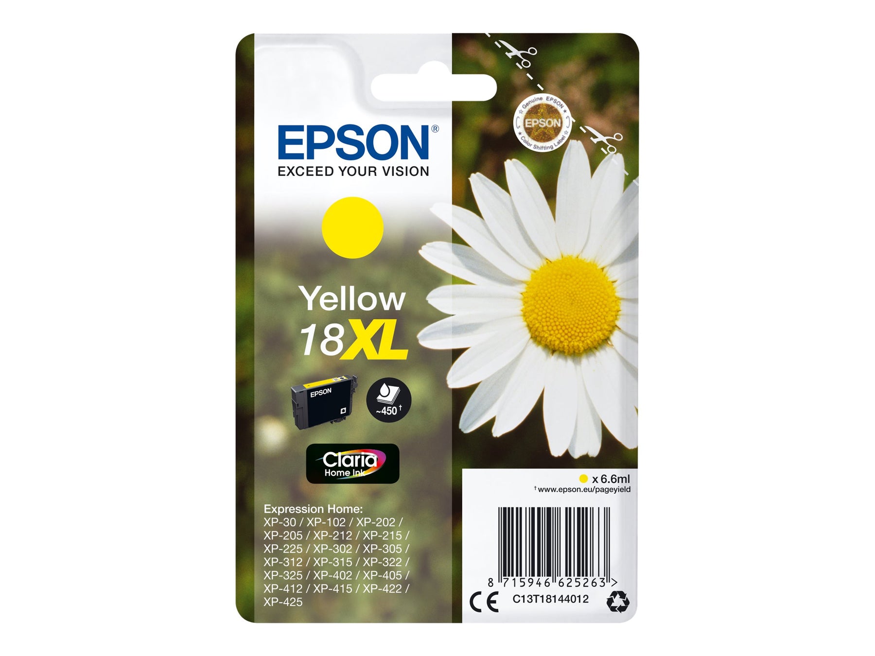 Epson 18XL - 6.6 ml - XL - Gelb - Original - Tintenpatrone