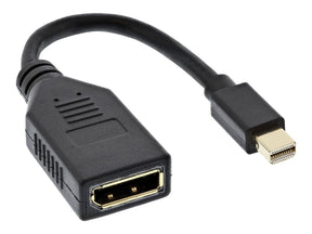 InLine Kabel Mini DisplayPort ST zu DisplayPort BU - 4K2K - schwarz - 0,15m