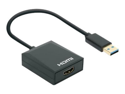 Manhattan USB-A to HDMI Cable, 1080p@60Hz, Converts USB 3.2 Gen1 (aka USB 3.0)